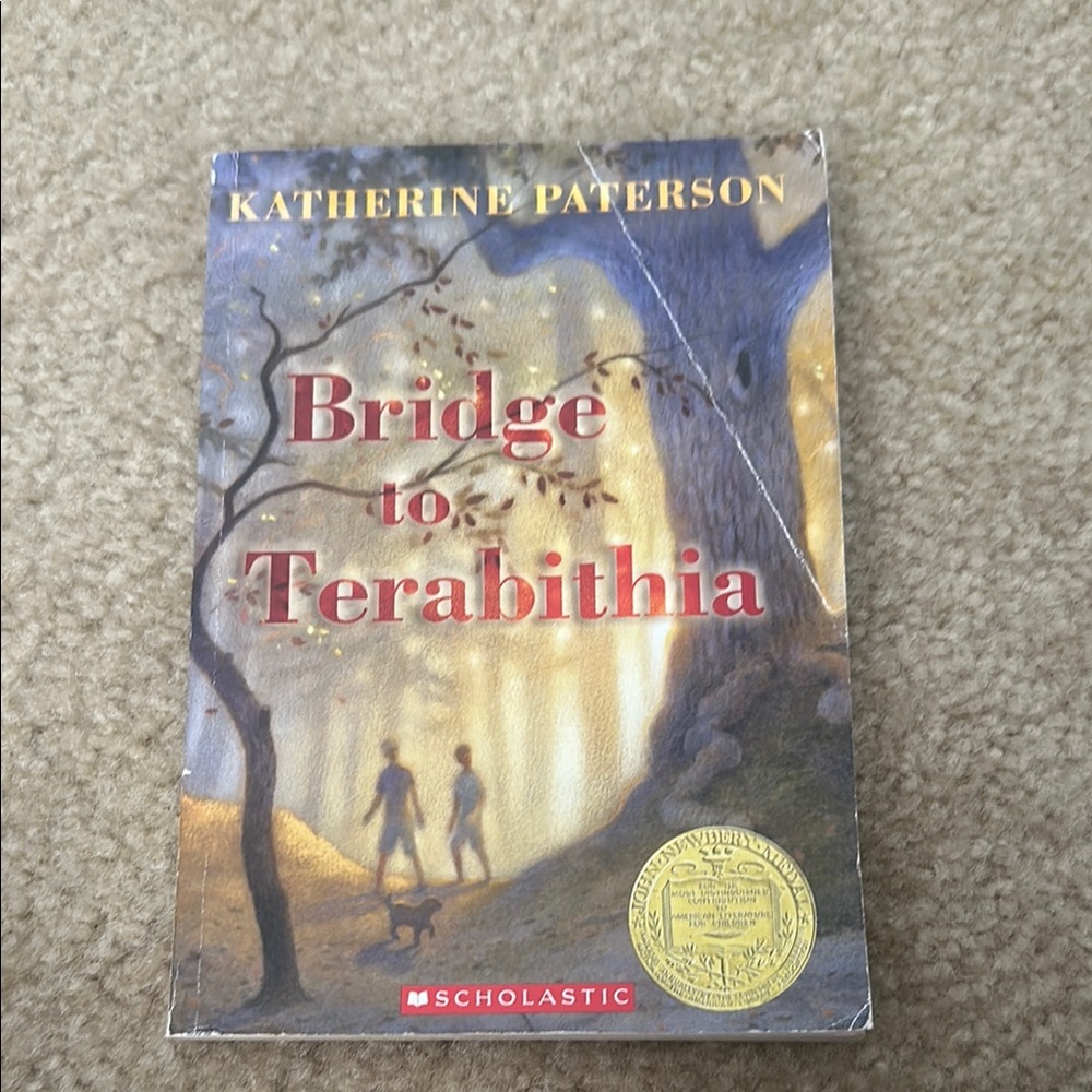 Scholastic Bridge to Terabithia with Mystical Blue and Gold Cover